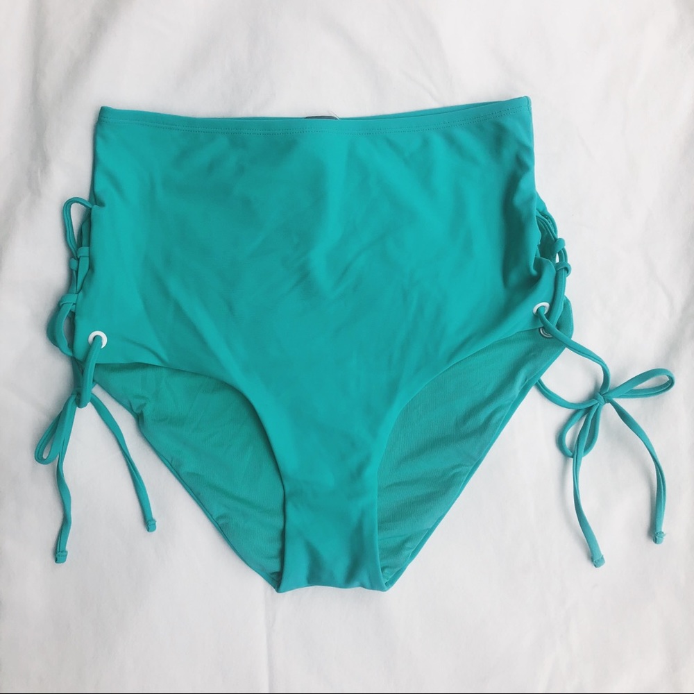 NWT Aerie High Waisted Lace Up Bikini Bottoms